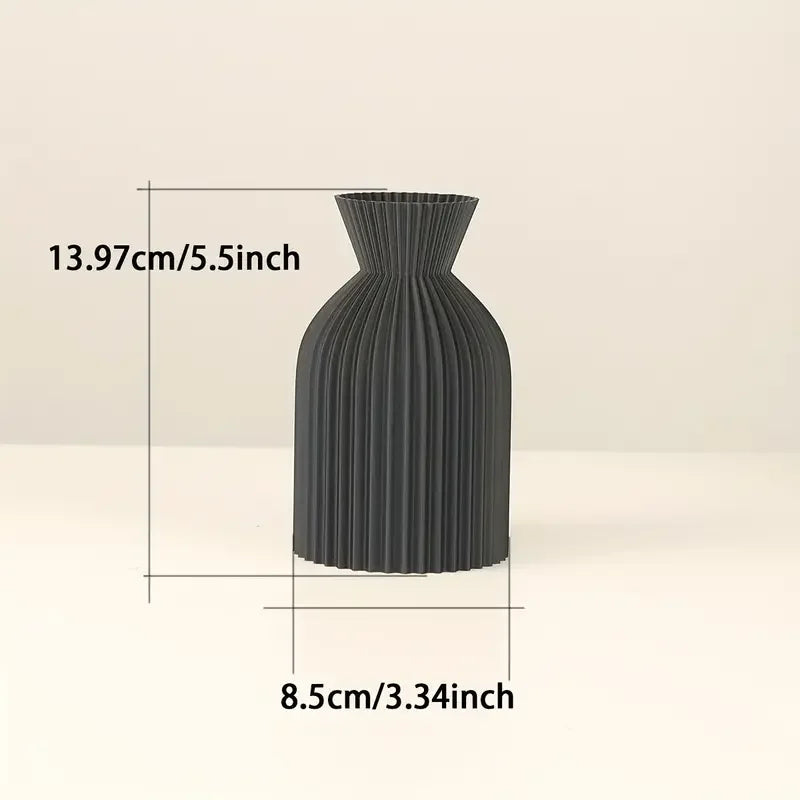 Elegant Black Plastic Vase - Boho Chic Decorative Centerpiece for Home, Office, and Living Room