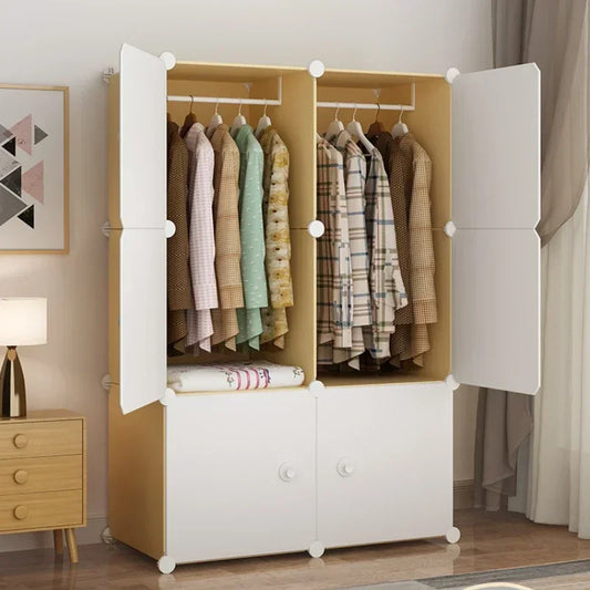 Cabinet Plastic Clothes Closet Storage Folding Wardrobe Clothing Cupboard Cheap Bedrooms Wardrobes Assembly Armoire Portable