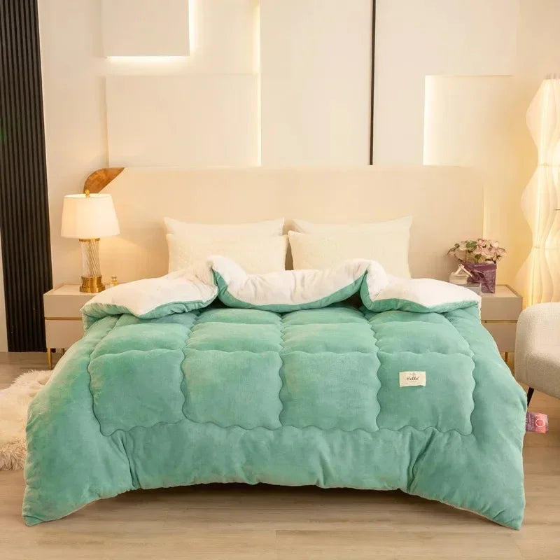 2025 Thicken Milk Fleece Winter Blanket Warm Artificial Lamb Cashmere Weighted Blankets for Bed Soft Warmth Comforter Duvet Core