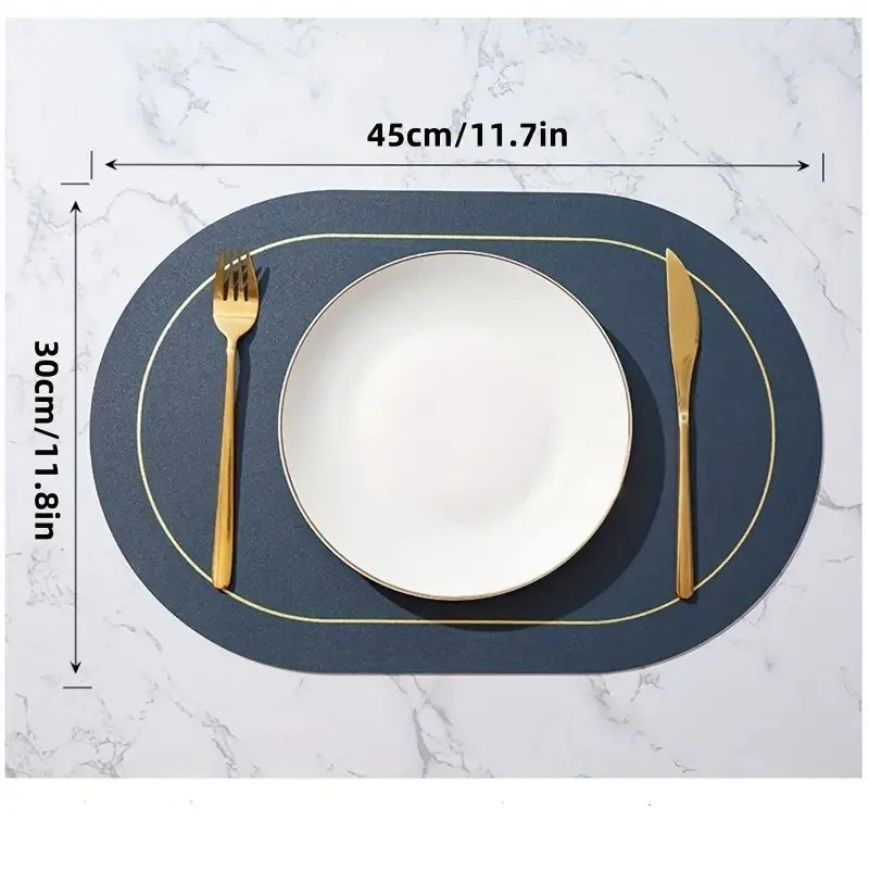 Table Leather Placemats Set of 1/4/6pcs,Washable for Dining,Heat-Resistant Non-Slip Insulation Waterproof Place Mats