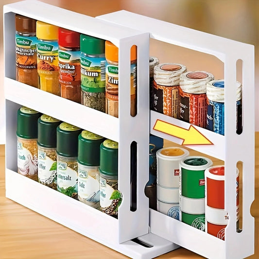 1 PC spice storage rack,90 degree swivel item storage rack,