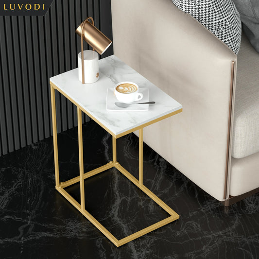 LUVODI Modern End Table C-Shaped Laptop Sofa Side Desk Home Furniture for Living Room Bedroom