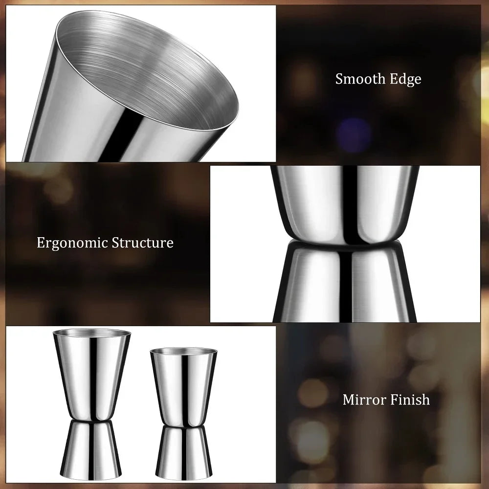 New Cocktail Bar Stainless Steel Jigger Double Spirit Measuring Cup For Home Bar Party Club Accessories Barware Tools