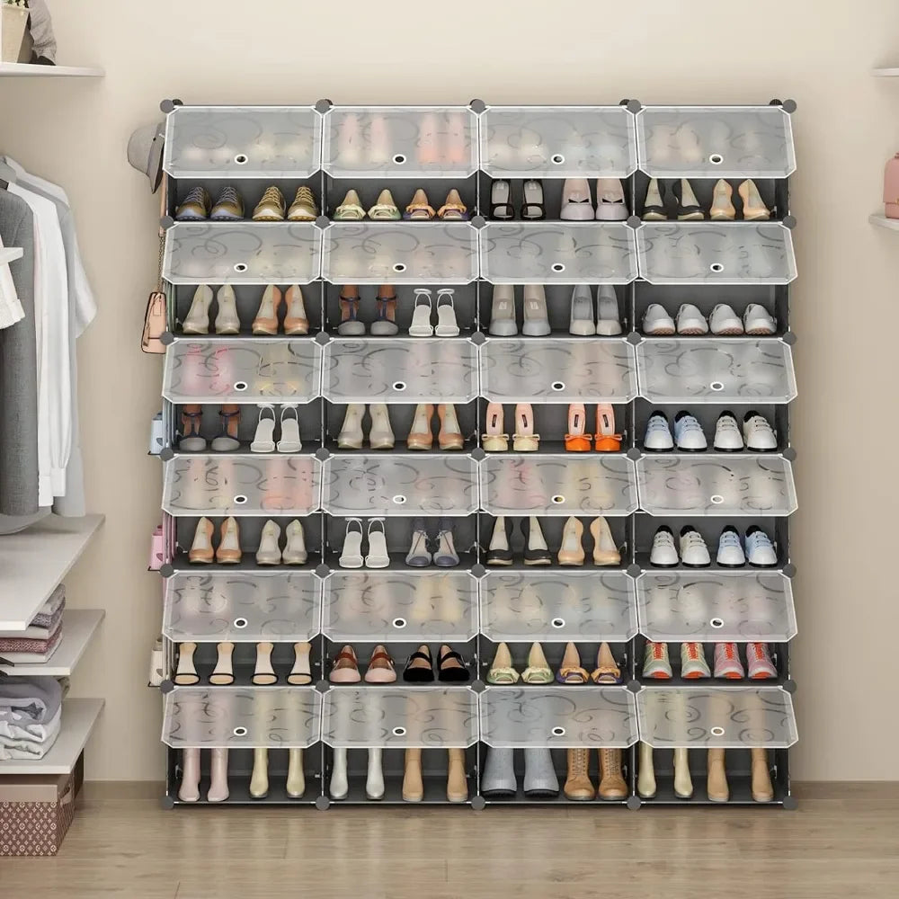 Bedroom Shoe Furniture 96-Pairs Shoe Storage Organizer Cabinet Large DIY Plastic Detachable Shoes Shelves for Entryway Rack Room