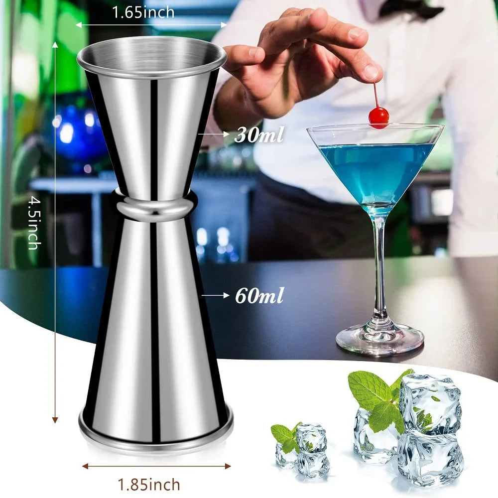 New Cocktail Bar Stainless Steel Jigger Double Spirit Measuring Cup For Home Bar Party Club Accessories Barware Tools