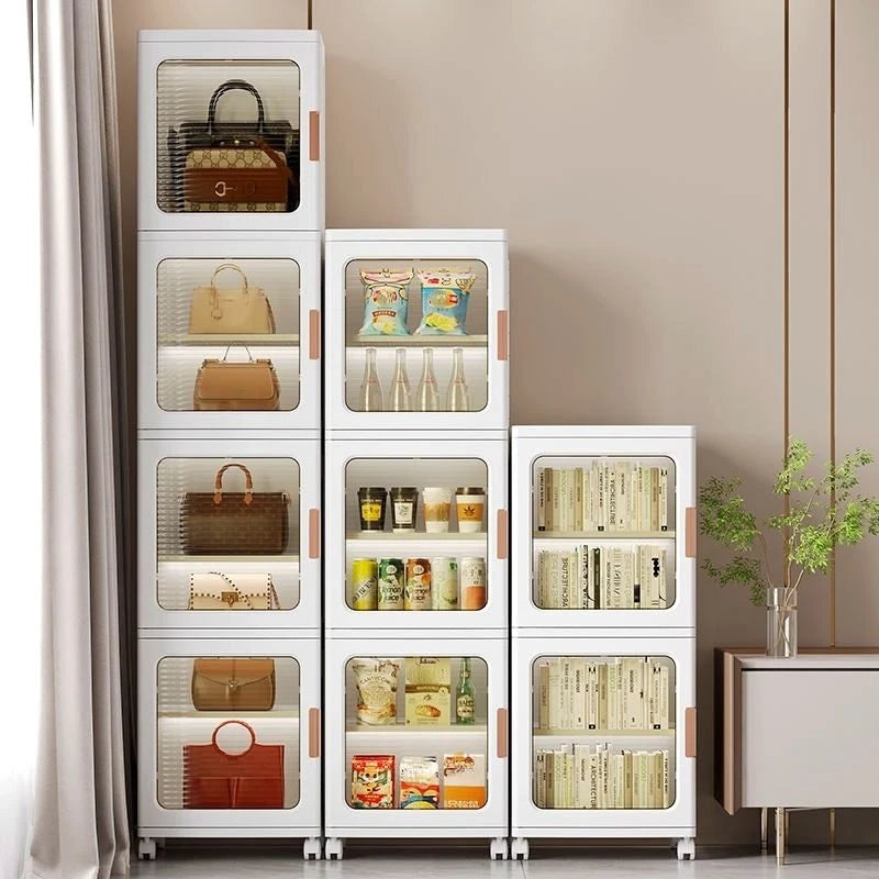 Multi Functional Storage Cabinet Household Bag Storage Box Foldable Toy Snack Kitchen Cabinets Shoe Cabinet Seam Cabinets