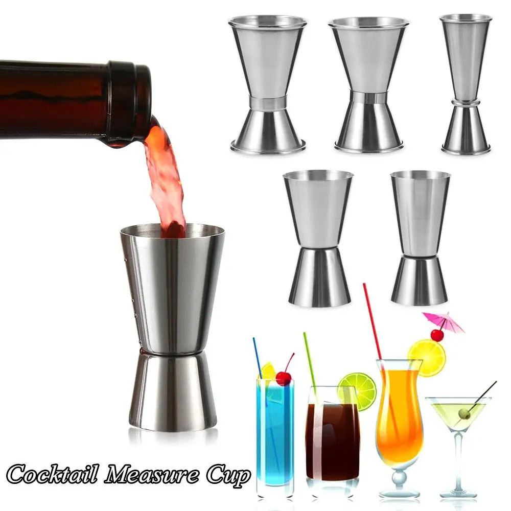 Dual Shot Measure Cup Stainless Steel Measure Jigger Cocktail Mug Drinking Spirit Barware Kitchen Gadgets Bar Tools