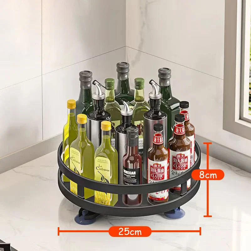 360°Rotation Spice Rack Organizer Jar Cans For Kitchen Accessories