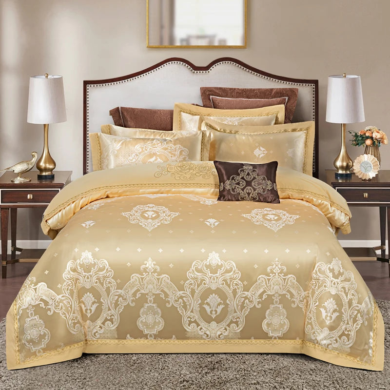 Luxury Soft Bedding Set Floral White Blue Comfort A/B High-End Embroidery Duvet Pillowcase Bed Sheet Queen King Size