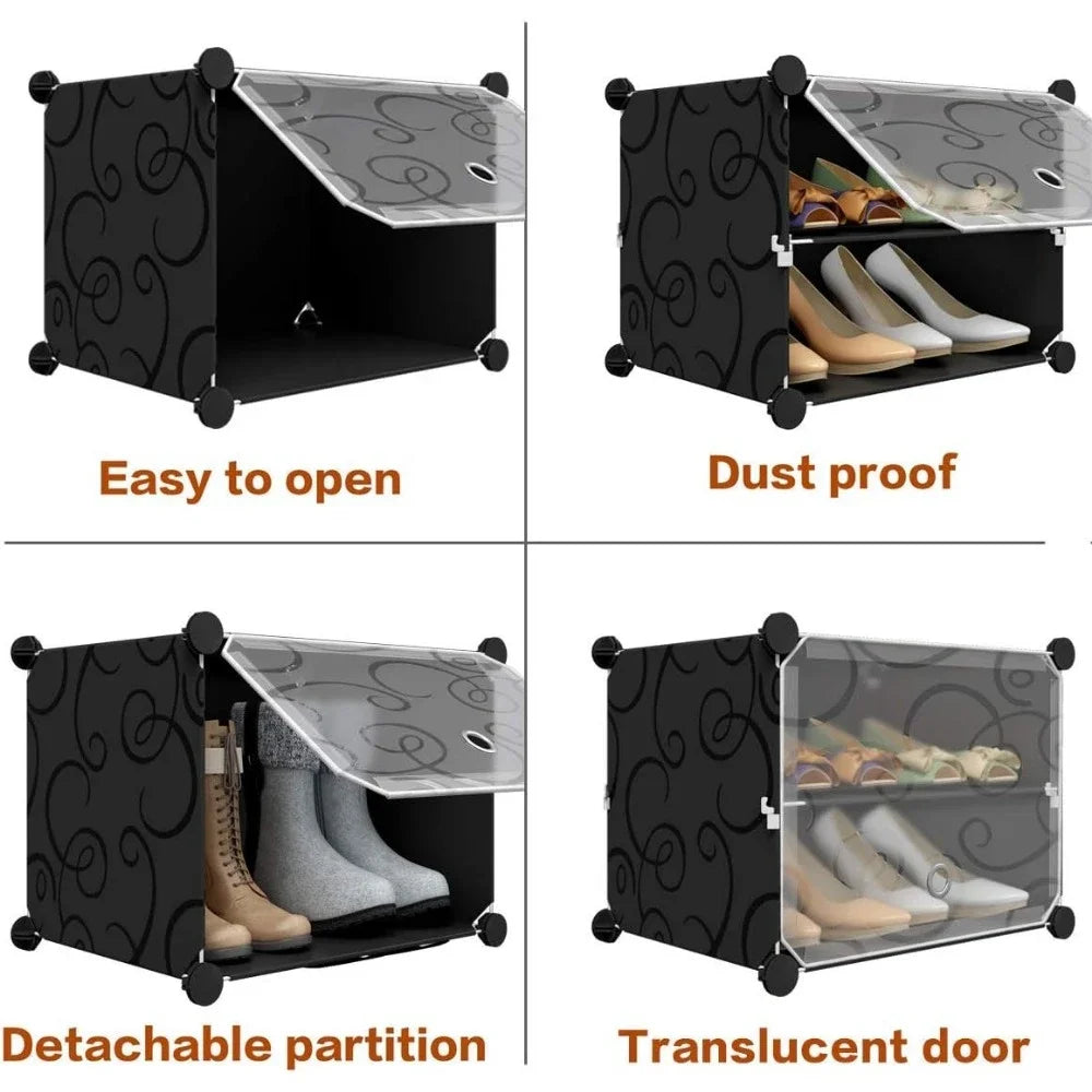 Bedroom Shoe Furniture 96-Pairs Shoe Storage Organizer Cabinet Large DIY Plastic Detachable Shoes Shelves for Entryway Rack Room