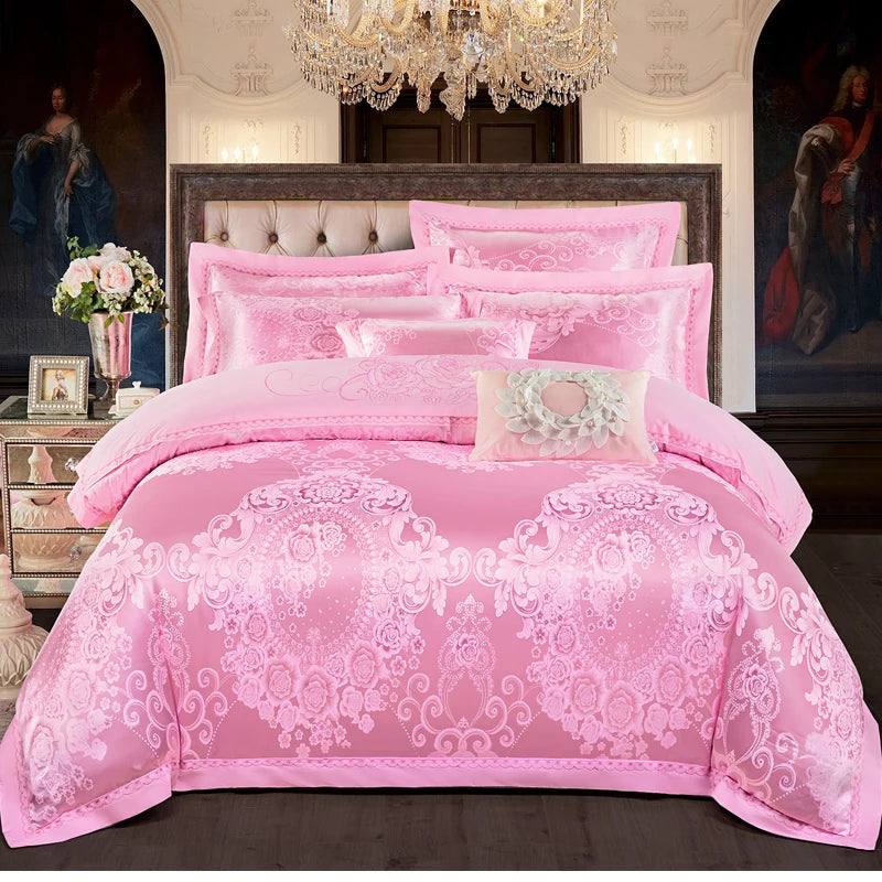 Luxury Soft Bedding Set Floral White Blue Comfort A/B High-End Embroidery Duvet Pillowcase Bed Sheet Queen King Size