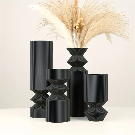 1 Nordic black plastic vase for home decoration