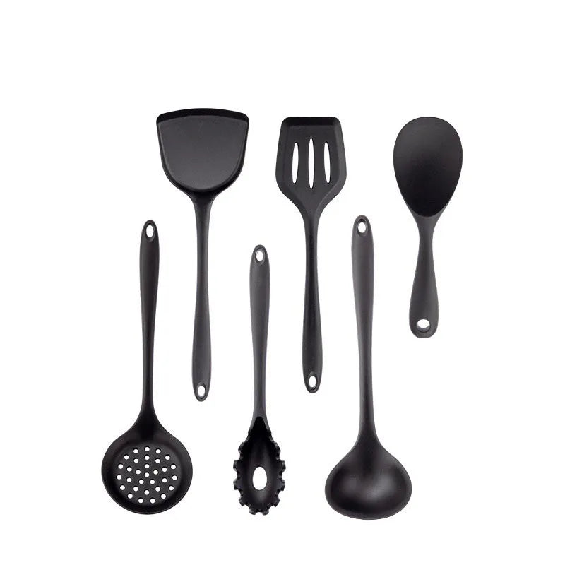 New Non-Stick Black Cookware Silicone Kitchenware Tool Cooking Utensils Set Spatula Ladle Egg Beaters Shovel Kitchen Accessories