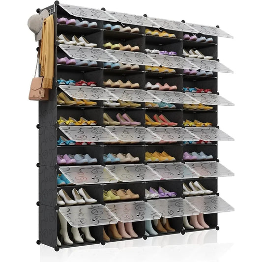 Bedroom Shoe Furniture 96-Pairs Shoe Storage Organizer Cabinet Large DIY Plastic Detachable Shoes Shelves for Entryway Rack Room