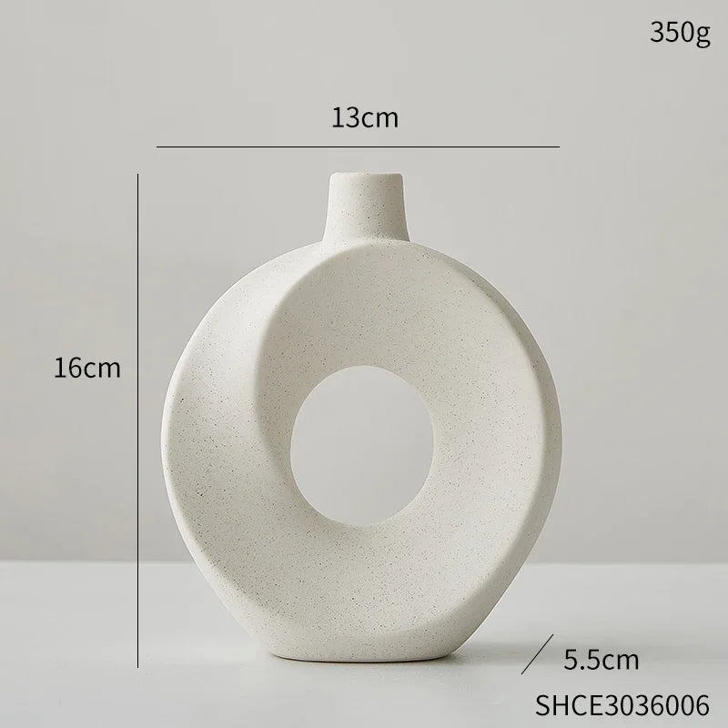 Creative Ceramic Vase White Vase Light Luxury Flowerpot Modern Home Office Desktop Ornaments Living Room Decoration Home