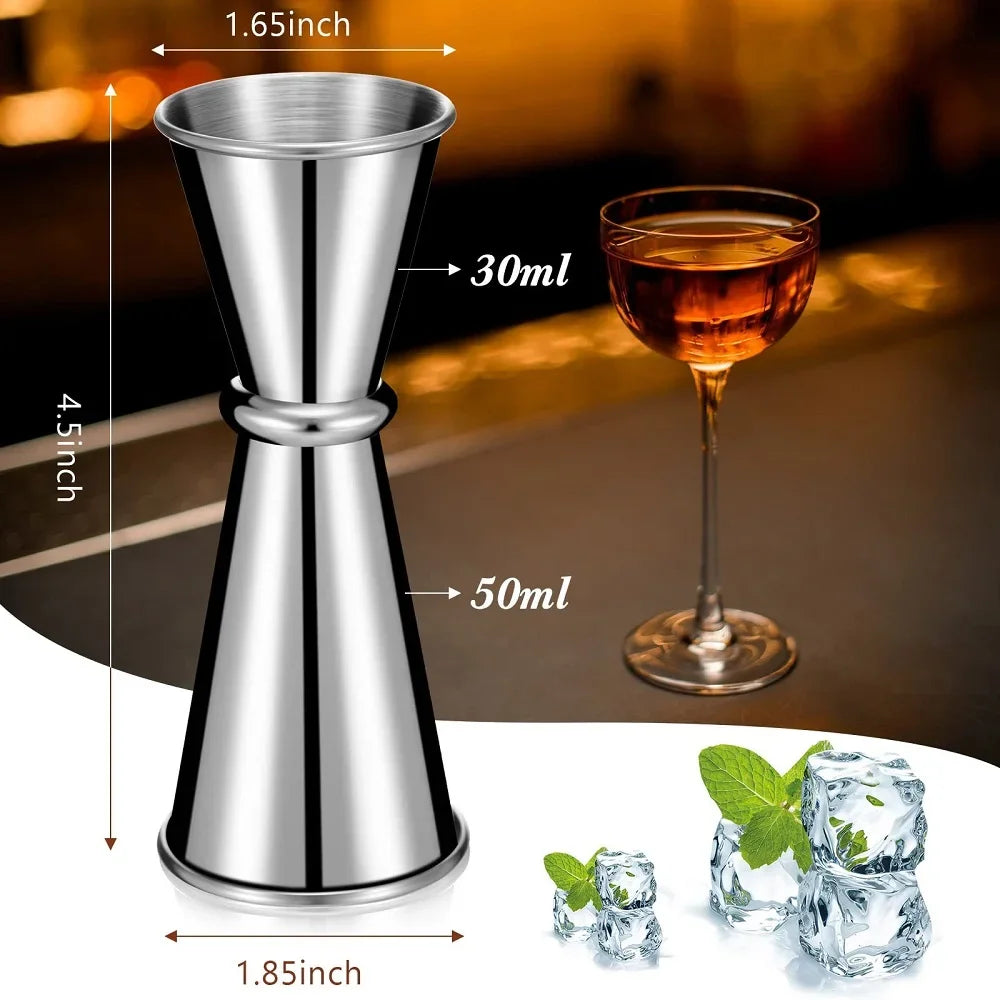 New Cocktail Bar Stainless Steel Jigger Double Spirit Measuring Cup For Home Bar Party Club Accessories Barware Tools