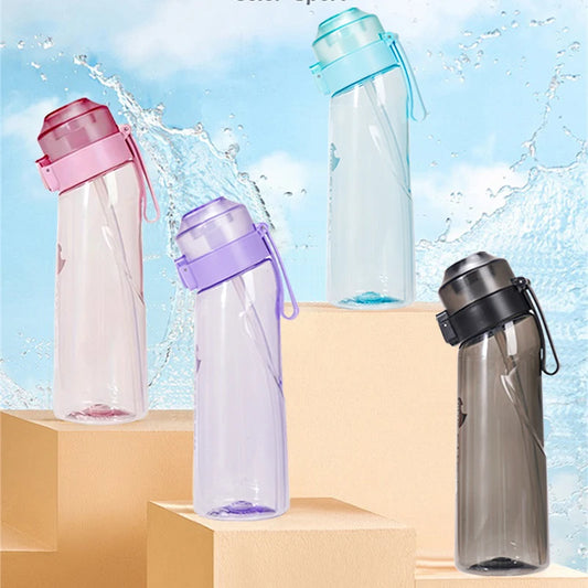 Air Flavored Water Bottle With 7 Flavor Pods Sports Fashion Straw Tritan Plastic Cup Suitable for Outdoor Sports Fitness