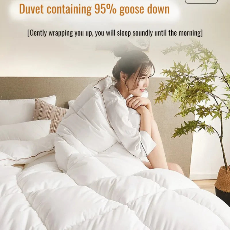 Thickened 95% White Goose Down quilt Comfortable and Breathable Duvet Ideal Gift for Students Winter cotton thick quilt core