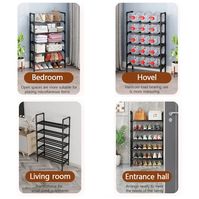 Multi-Layer Shoe Shelf Simple Multifunctional Shoe Storage Rack 3/4 Layers Rental Housing Dormitory Storage Rack