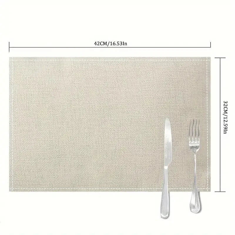 European and American Minimalist Style Placemats Classic Heat-resistant Washable Woven Placemats 4-piece Country Style Placemats